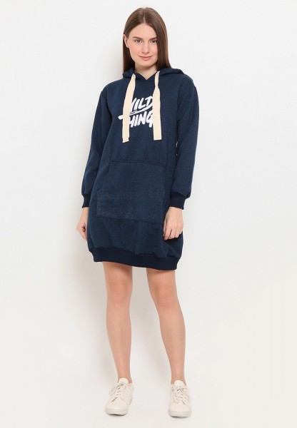 Printed Sweat Hoodie Dress